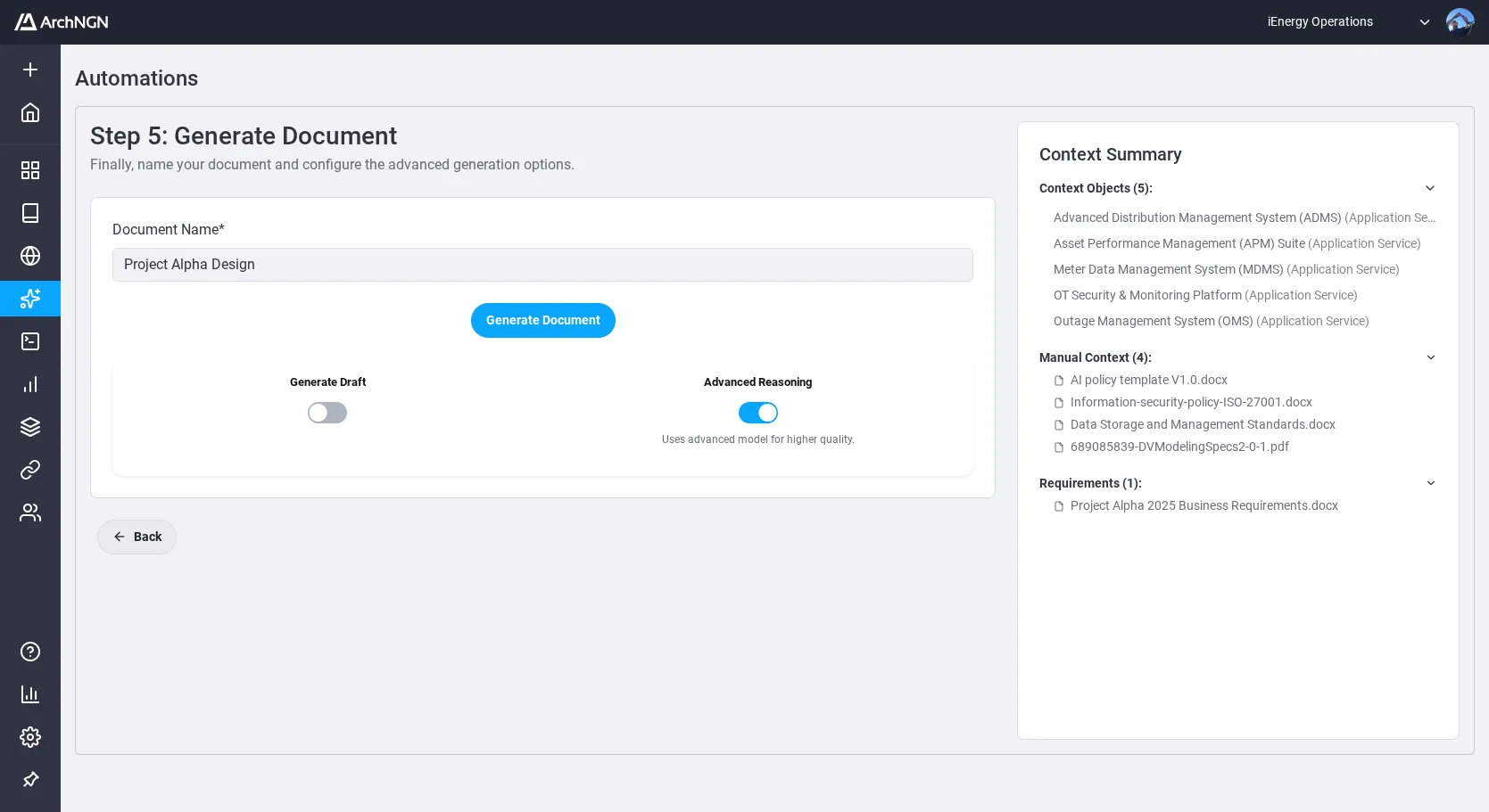 Automation generation