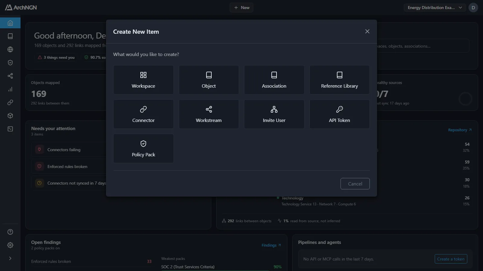 The + New menu: everything you can create, in one place