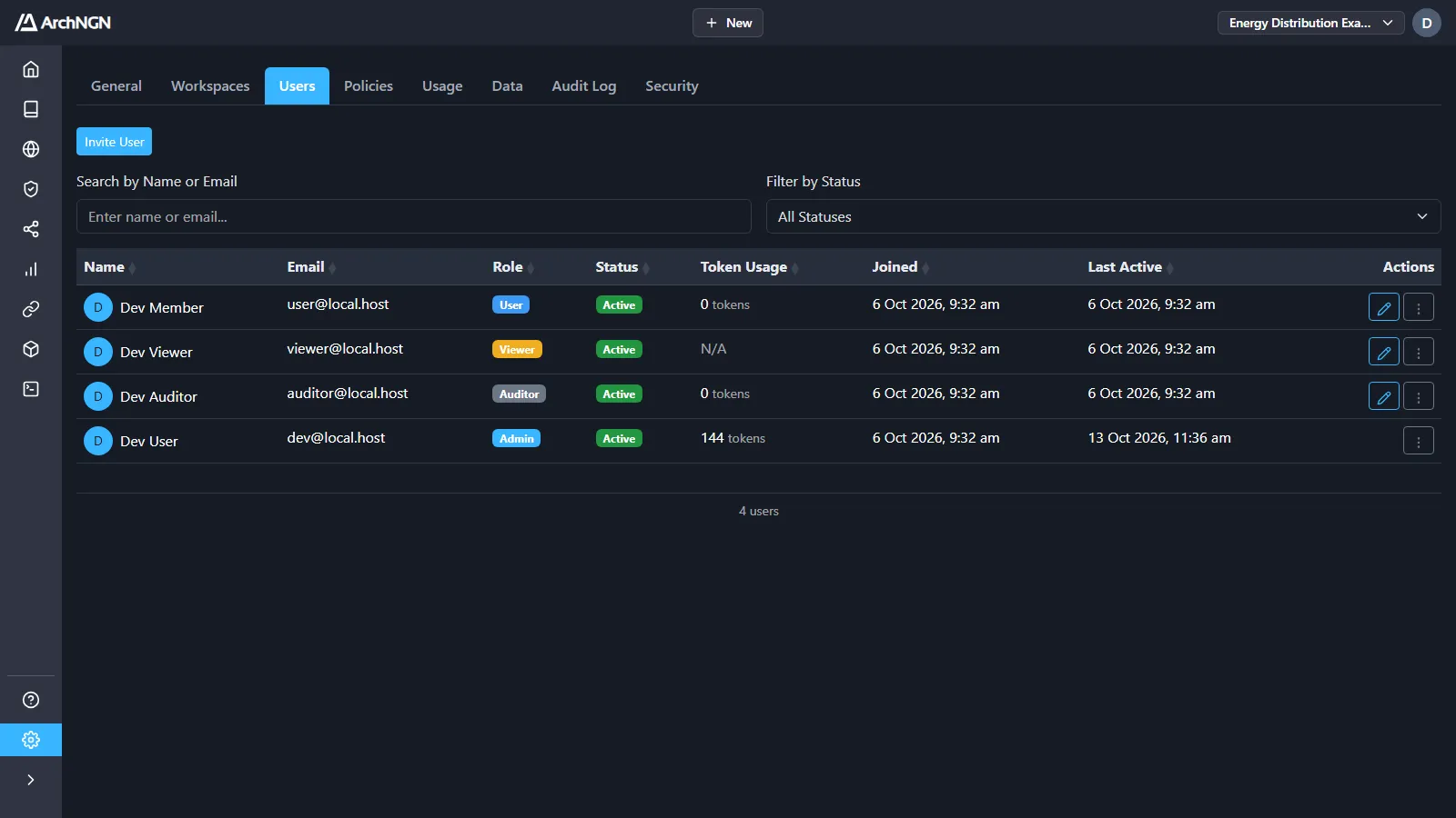 Settings → Users