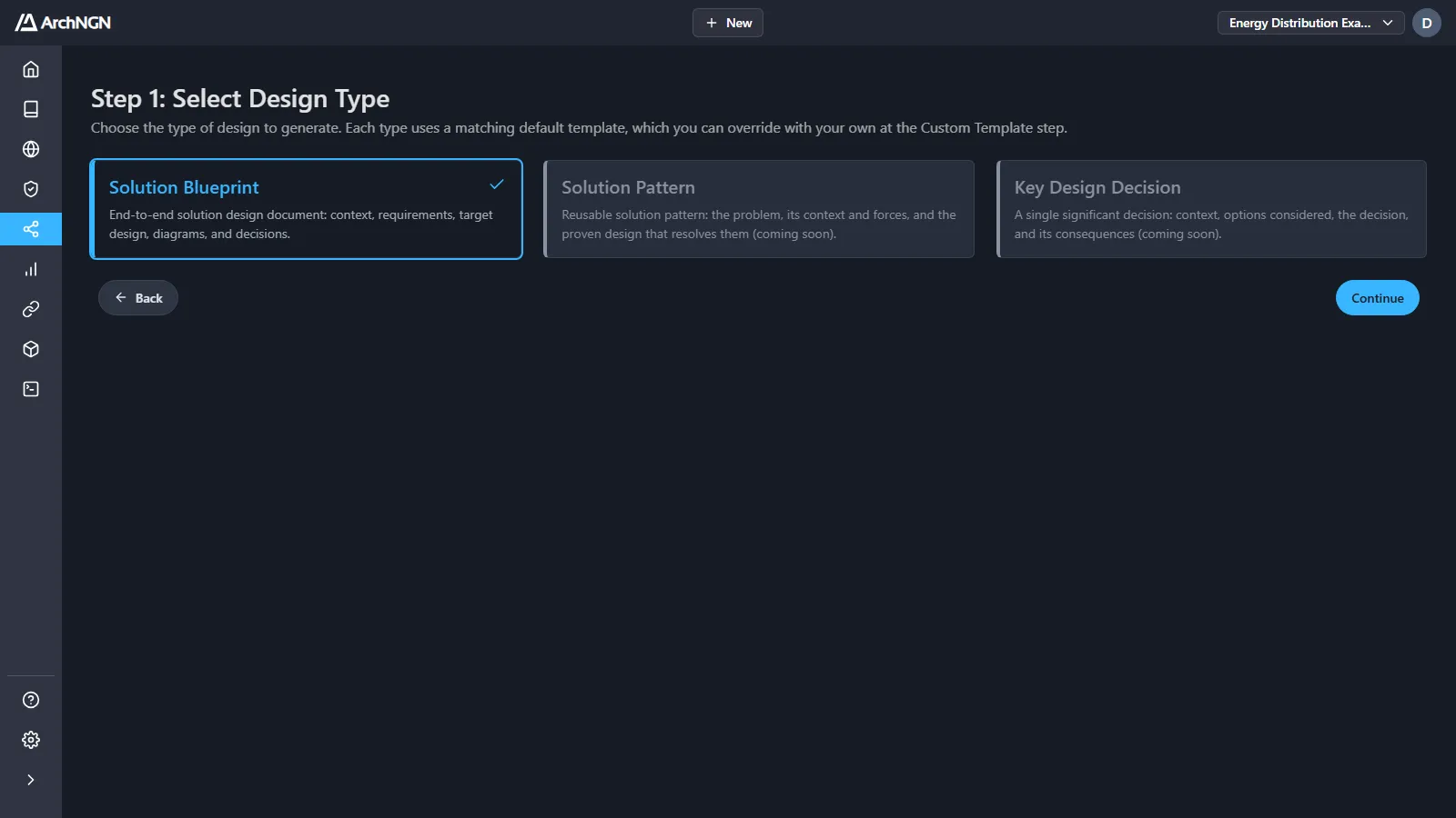 Step 1: choosing the design type
